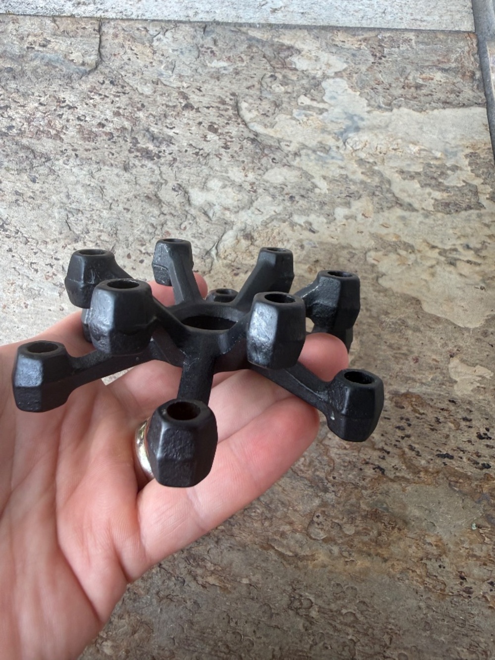 Vintage Mid Century Modern Cast Iron Spider Mini Candle Holder Atomic Japan 4” - Picture 6 of 13